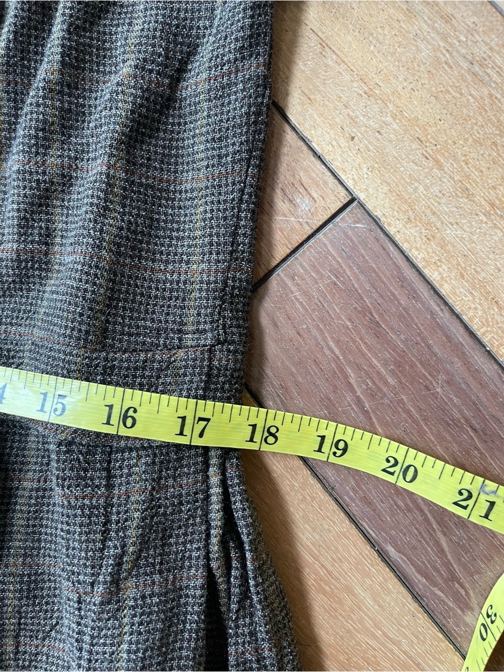 Zara SRPLS Wool Blend Plaid Midi Dress Brown Utility Military Size S - Picture 10 of 11